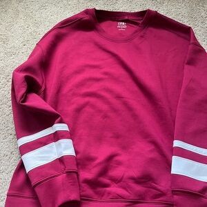Abercrombie & Fitch Burgundy Sweatshirt with White Stripes